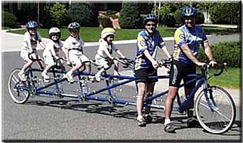 Longbikes Hex Tandem built for six riders